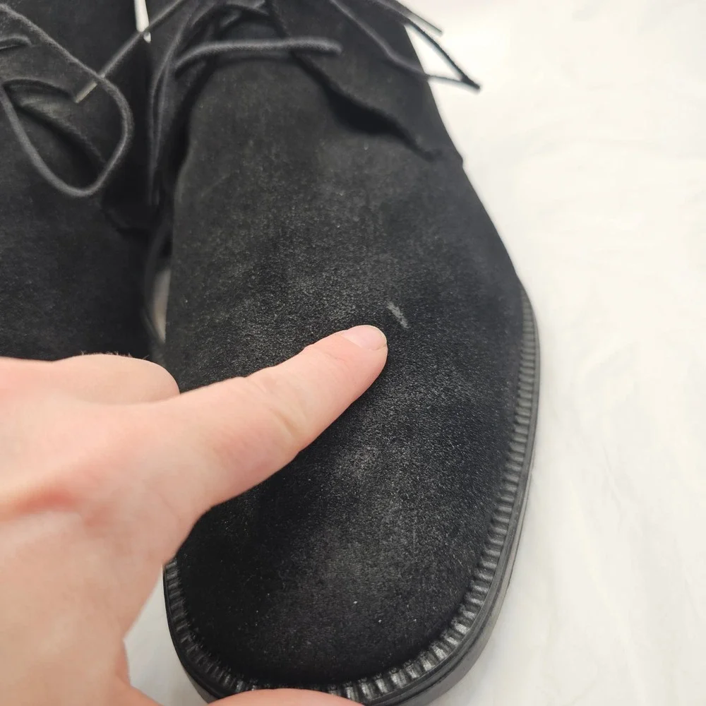 Salvatore Ferragamo Suede Chukka Boots 12 2E Black Lace Up 